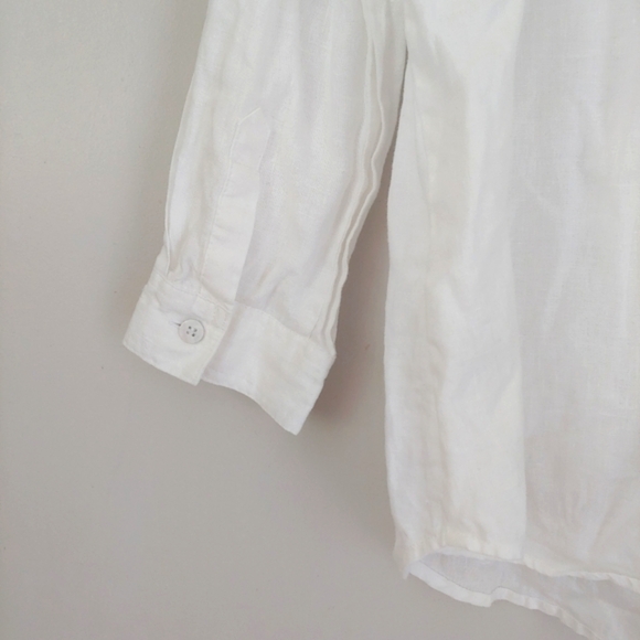 Diane Gilman Linen Button Down Shirt White Size Large - Picture 8 of 12